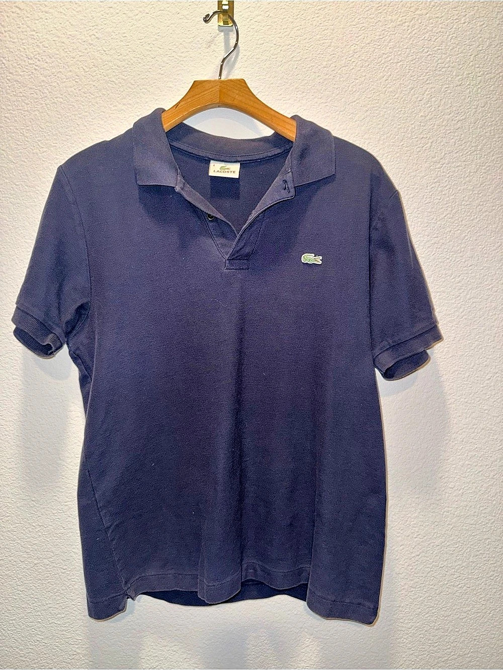 Lacoste Men’s Vintage Polo Shirt – Navy Blue – Size 4
